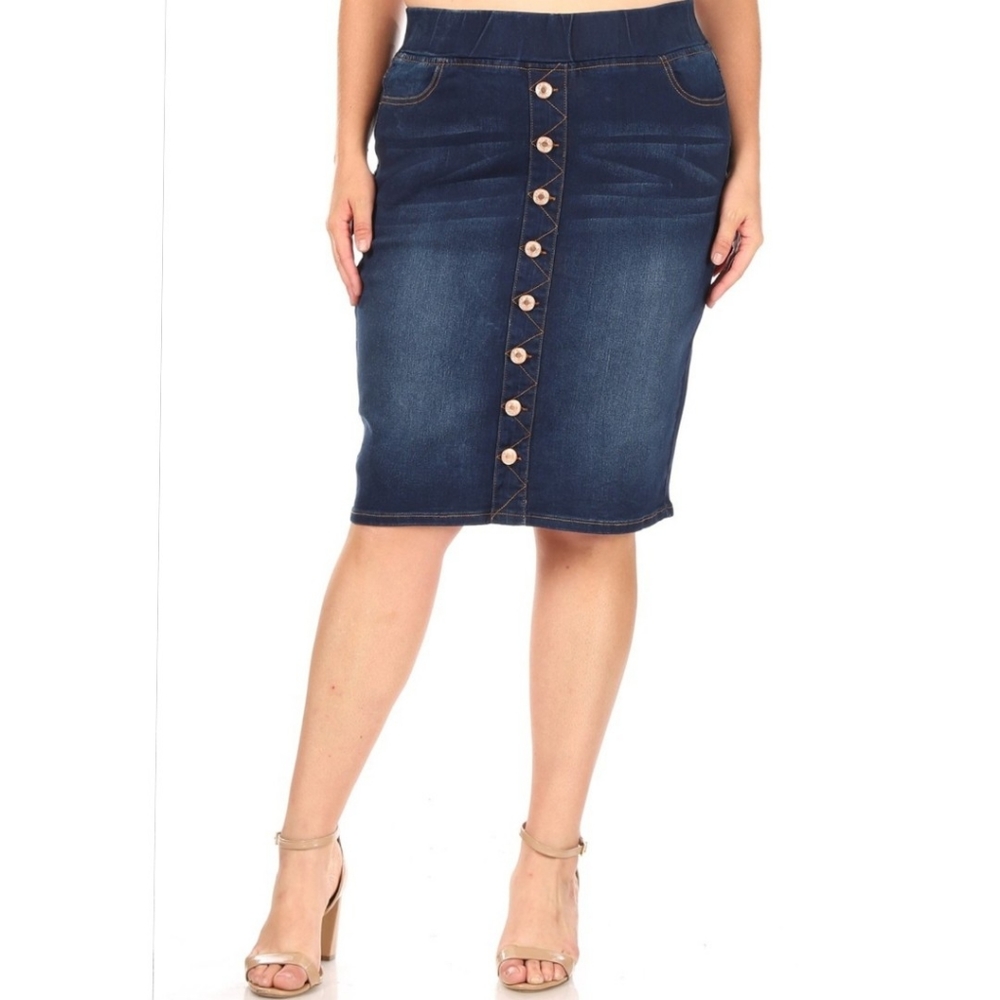 Denim Skirt elastic waistband